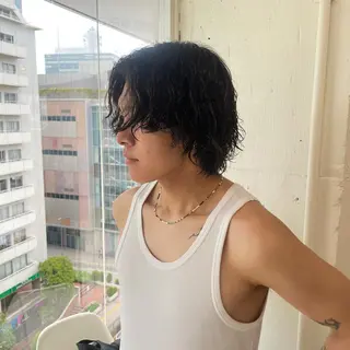 パーマ メンズ 韓国レイヤー/透明感 カラー/RIN🎀のヘアスタイル