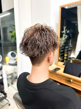 カラー パーマ メンズ ブリーチカラー🔥 パーマ【佐々木凌平】のヘアスタイル