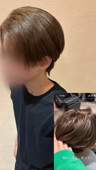 カラー メンズ affetto山田 彩智のヘアスタイル