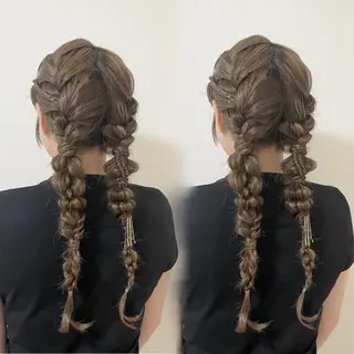 ロング ヘアアレンジ エクステ/ハイトーン /HARUNAのヘアスタイル