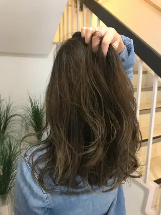 ミディアム 髪質改善縮毛矯正/暖 色カラー/ウエダカナのヘアスタイル