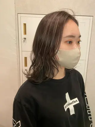 セミロング カラー 永井 亮のヘアスタイル