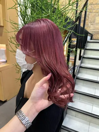 ミディアム カラー 海外girl🤎 透明感ベージュmaoのヘアスタイル
