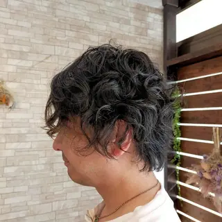 パーマ メンズ ﾍｱ×ｶﾌｪKUMA KOSMOのヘアスタイル