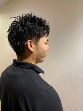 ミディアム パーマ メンズ 田中 千恩のヘアスタイル