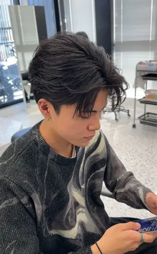 ショート カラー パーマ メンズ特化/ツイスパ /波巻き/松本真生のヘアスタイル