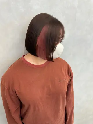 ミディアム 渋谷ボブ 福田連太郎のヘアスタイル