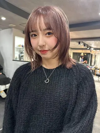 ミディアム カラー 盛れる艶髪カラー Harusa🎀のヘアスタイル