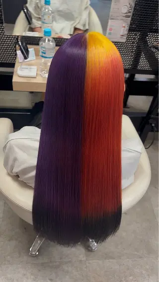ロング カラー デザインカラー🌈 メイク💄ヒカリ🌟のヘアスタイル