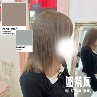 ミディアム カラー ronmuu/ shizukuのヘアスタイル