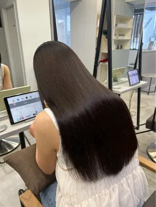 ロング パーマ 🍒モテ暖色カラー × うる艶✧ ゆなのヘアスタイル