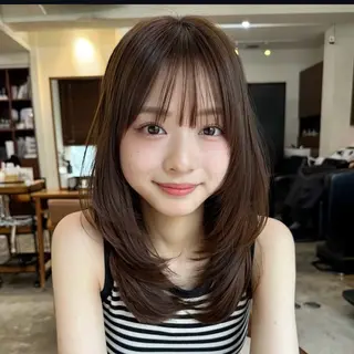 セミロング レイヤー 🌿 堀江 心斎橋 🌱りののヘアスタイル