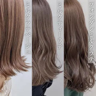 セミロング カラー 🥞ベージュ系カラー 【すずきりほ】🥞のヘアスタイル