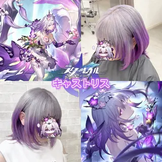 ショート カラー 推しカラー💫 ブリーチ💫若菜覚のヘアスタイル