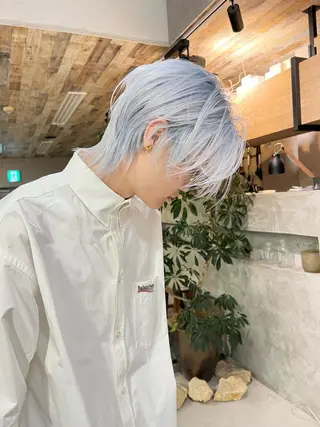 ミディアム カラー メンズ ブリーチ特化 ハイトーンRYOYAのヘアスタイル