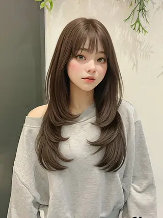 セミロング たつ/レイヤーカット 顔周り/髪質改善のヘアスタイル