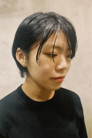 ショート カラー ヘアアレンジ ボブパーマコテ巻き風 パーマNo1深江秀平のヘアスタイル