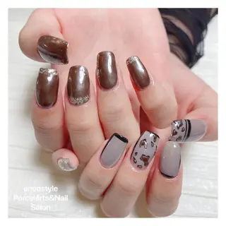 ミディアム ネイル 🐾enen style 🐾のネイルデザイン