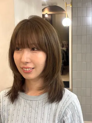ミディアム カラー レイヤーカット🍒韓 国ヘア🍒ひかりのヘアスタイル