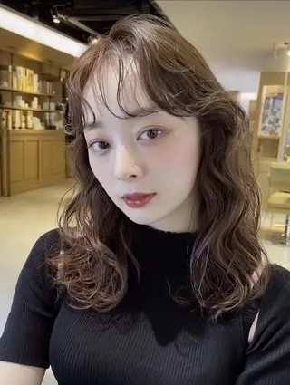セミロング パーマ レイヤーカット✨ 福井雄登のヘアスタイル