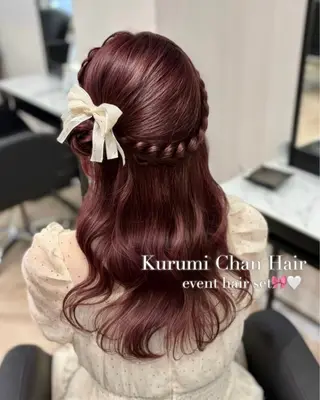ロング ヘアアレンジ 𝒎𝒐𝒆🩰 名駅/ヘアメ/暖色♡のヘアスタイル