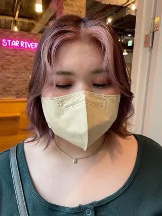ミディアム カラー YUI/ ブリーチカラー🌷のヘアスタイル