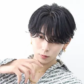 ショート カラー パーマ メンズ 🔥メンズ極🔥韓国 シャドウ/波巻き柿崎のヘアスタイル