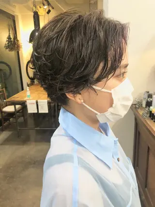 ショート パーマ 千葉 郁也のヘアスタイル