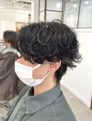 パーマ メンズ 似合わせメンズカット ブリーチ/ウルフ/栄のヘアスタイル