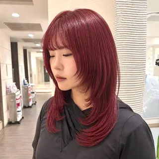 ミディアム カラー 暖色カラー/パラッと Bob/モエのヘアスタイル