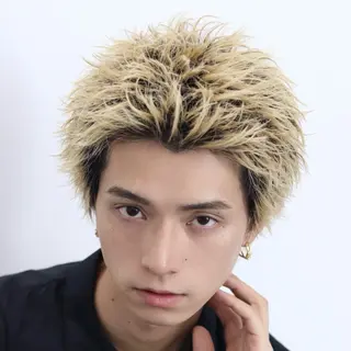 ショート カラー パーマ メンズ 🔥メンズ極🔥韓国 シャドウ/波巻き柿崎のヘアスタイル