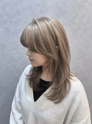 セミロング カラー 【𝐀𝐬𝐡大森】 石崎竜祐のヘアスタイル