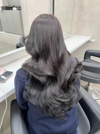 ロング カラー パーマ ヘアアレンジ メンズ キッズ 上品＆韓国風 🥀海心🥀のヘアスタイル