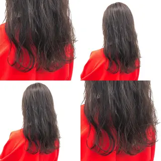 ロング カラー パーマ ヘアアレンジ メンズ キッズ 上品＆韓国風 🥀海心🥀のヘアスタイル