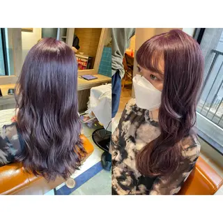カラー 🩵盛れる顔周り/ 艶カラーemi🩵のヘアスタイル