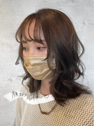セミロング カラー はやしほのか| マンツーマン美容師のヘアスタイル