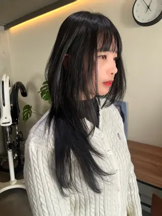 ロング レイヤーカット\ウル フ　chinatsuのヘアスタイル