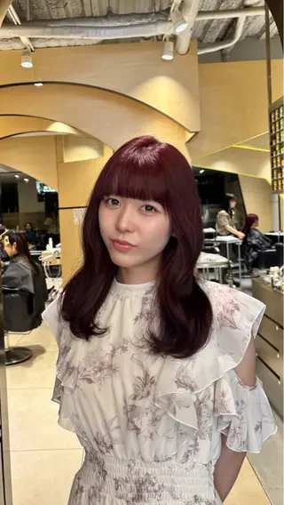 セミロング カラー 森田 葵葉のヘアスタイル