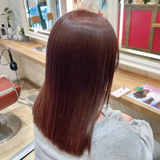ミディアム カラー 横浜パーマ🌐ボブ✨ 暖色カラーもえかのヘアスタイル