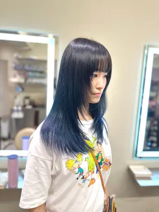 ロング カラー レイヤーカット 赤み消し　店長/大和のヘアスタイル