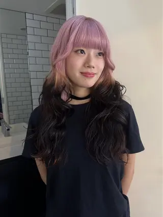ロング カラー ヘアアレンジ minto/ パーマモデル募集中のヘアスタイル