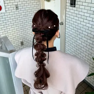 ロング ヘアアレンジ 褒められヘアメイク /‎ボブ女子🐶みおのヘアスタイル
