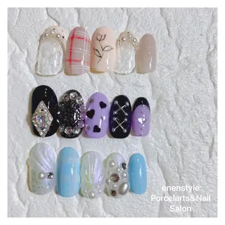ミディアム ネイル 🐾enen style 🐾のネイルデザイン