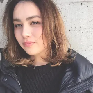 ミディアム カラー パーマ ヘアアレンジ メンズ キッズ ネイル マツエク・マツパ レイヤーカット✂️ 艶髪/小田部慎也のヘアスタイル
