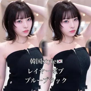 セミロング カラー 新宿/レイヤー/ 透明感カラーしょうごのヘアスタイル