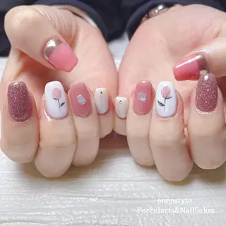 ミディアム ネイル 🐾enen style 🐾のネイルデザイン