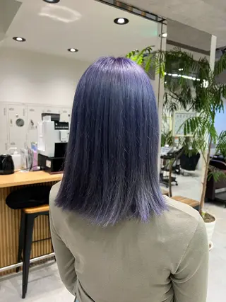セミロング カラー ハイトーン美髪矯正 /KAEDEのヘアスタイル