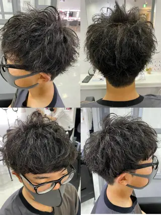 ショート カラー パーマ ヘアアレンジ メンズ 🔥メンズパーマ 特化 渡辺一翔のヘアスタイル