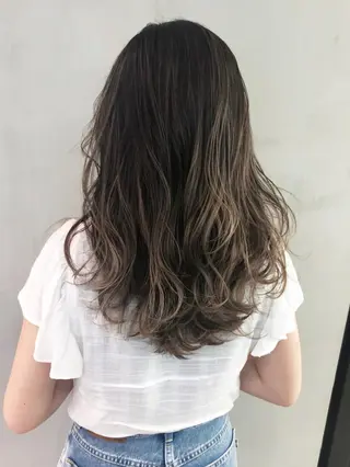 セミロング カラー パーマ ヘアアレンジ ITbyALBUM 中野店のヘアスタイル