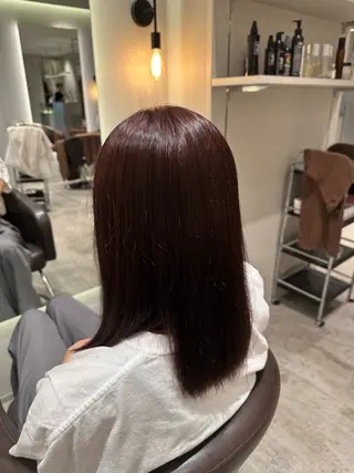 ミディアム カラー 髪質改善ストレート 中林優太のヘアスタイル